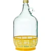 Dame Karaf 5 L met dop en plastic mand ['karaf', ' karaf voor wijn', ' dame karaf', ' dame in mand', ' dame 5 L', ' ballon 5 L', ' demijohn', ' ballon in mand', ' fles dame 5L in mand', ' ballon', ' karaf voor wijn', ' karaf voor sterke drank']