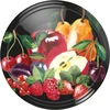 Deksel fi 66/4 fruit op zwarte achtergrond - 10 stuks ['doppen', ' potten', ' doppen voor jam', ' opslag', ' potdeksels', ' seizoensfruit', ' deksels voor potten', ' deksel fi 66', ' klikdeksels']