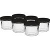 Eenvoudige pot 235 ml (fi82) met zwart deksel 6 stuks ['set van potten', ' potten voor jam', ' potten met deksels', ' potten fi 82', ' pot met deksel', ' 6 klemmen', ' potten met zwarte deksels', ' voor conserven', ' voor wecken', ' potten', ' voor vlees']