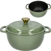 Geëmailleerde gietijzeren pot - salie, 4L - 12 