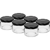 Lage pot 200ml - met zwarte deksel fi 82/6, 6 stuks ['lage pot', ' glazen pot', ' pot 200 ml', ' twist-off deksel', ' pot voor jam', ' opslagcontainer', ' zelfgemaakte conserven', ' pot voor haring', ' pot voor salade', ' pot voor dessert']