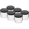 Lage pot 330ml - met zwarte deksel fi 82/6, 6 stuks ['lage pot', ' glazen pot', ' pot 330ml', ' twist-off deksel', ' pot voor jam', ' opslagcontainer', ' zelfgemaakte conserven', ' pot voor haring', ' pot voor salade', ' pot voor dessert']