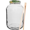Pot 4 L, gekleurd deksel + vork of tang ['pot', ' glazen pot', ' glazen pot met deksel', ' pot met schroefdeksel', ' pot voor het inmaken van augurken', ' pot voor augurken', ' pot voor likeuren', ' pot voor likeuren', ' pot met tang', ' tang voor augurken', ' keukentang']