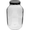 Pot 4L met zwarte deksel ø 100 ['pot voor likeur', ' voor likeuren', ' pot 4l', ' glazen pot', ' pot met deksel', ' deksel fi100', ' pot voor gedroogde paddenstoelen', ' pot voor opslag', ' pot voor fermentatie', ' pot voor conserven', ' ingelegde komkommers', ' pot voor kimchi']