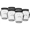 Pot Amfora 580 ml (fi 82) met zwart deksel 6 stuks - 7 