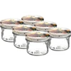 Pot TO 235 ml met gekleurde deksel fi82 - 6 stuks ['glazen pot', ' decoratieve deksels', ' voor conserven', ' voor conserven', ' voor jam', ' set potten']