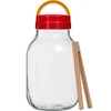 Pot TO 3 L met plastic deksel + tang fi 100 ['pot', ' glazen pot', ' glazen pot', ' pot met deksel', ' pot voor het inmaken van augurken', ' pot voor augurken', ' pot voor likeuren', ' pot voor likeuren', ' pot met tang', ' augurktang', ' keukentang']