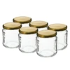 Pot TO 500 ml met gouden deksel fi82/6 - 6 stuks ['potten', ' kleine potten', ' potje', ' glazen pot', ' glazen potten', ' pot met deksel', ' potten voor conserven', ' pot voor wecken', ' potten voor wecken', ' potten voor kruiden', ' pot voor jam', ' pot voor confituur', ' pot voor honing', ' potje voor honing']