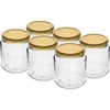 Twist-off pot, dikke 580ml met gouden deksel fi82/6, 6 stuks ['potten', ' pot', ' set van potten', ' containers', ' glazen containers', ' opslagpotten', ' keukenpotten', ' glazen potten', ' potten met metalen deksel', ' voedselopslagpotten', ' inmaakpotten', ' potten voor kruiden', ' potten voor koffie', ' potten voor thee', ' vaatwasmachinebestendige potten', ' glazen pot', ' pot met deksel', ' set van potten', ' potten voor jam', ' dikkerd', ' dikke pot']