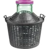 Wijnballon 10 L met brede hals in plastic mand - 10 