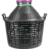 Wijnballon 20 L met brede hals in plastic mand - 5 