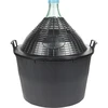 Wijnballon 34 L in plastic mand - 6 