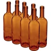 Wijnfles 0,75 L bruin - verpakking 8 stuks - 6 
