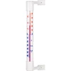 Wit buitenthermometer (-50°C tot +50°C) 18cm ['buitenthermometer', ' thermometer', ' raamthermometer', ' thermometer met duidelijke schaal', ' thermometer van kunststof', ' thermometer voor raam', ' thermometer voor balkon', ' tweezijdige thermometer', ' zelfklevende thermometer']
