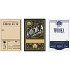 Zelfklevende labels 60x90 mm op flessen, wodka, 3 ontwerpen 20 stuks - 10 