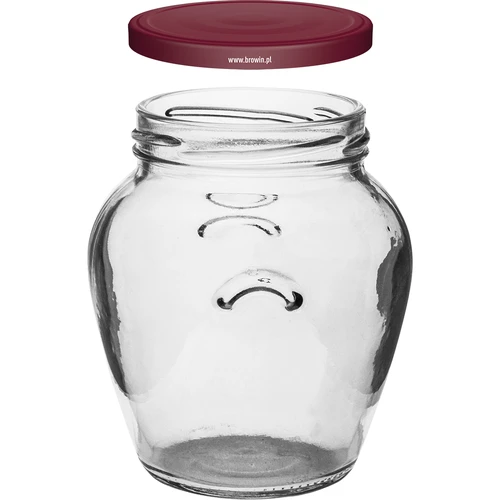Amfora pot 580 ml (fi 82) met bordeaux deksel 6 stuks - 3