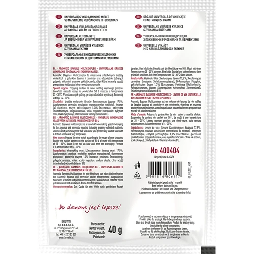 Aromatic Bayanus Multicomplex startpakket voor wijn, 40 g - 2