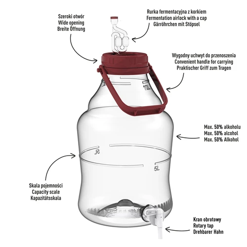 Ballon 10 L met handvat en kraantje - 5