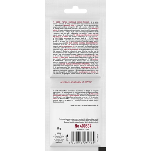 Bayanus-gist + voedingsstof - Universeel - 21%, 17 g - 2