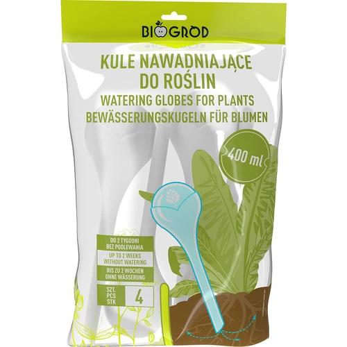 Bewateringsbollen voor planten, witte halfdoorzichtige, 400 ml, 4 stuks - 3