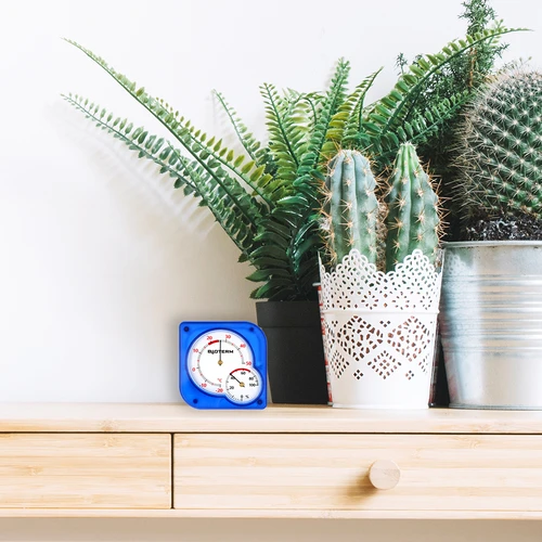 Bimetaal binnen thermometer met hygrometer (-20 tot +50°C), blauw - 5