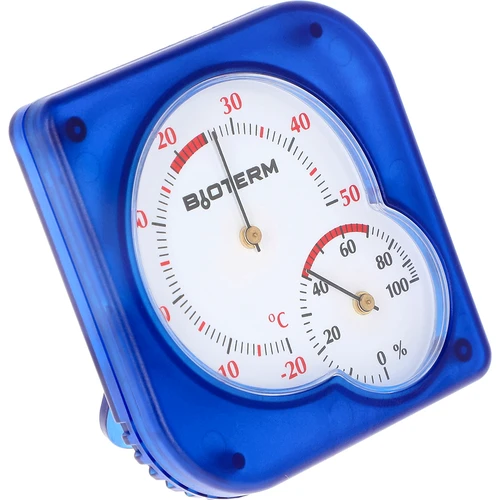 Bimetaal binnen thermometer met hygrometer (-20 tot +50°C), blauw - 2