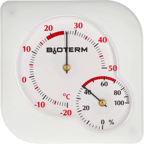 Bimetaal binnen thermometer met hygrometer (-20 tot +50°C), wit