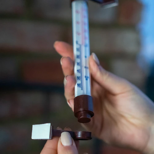 Bruine buitenthermometer (-50°C tot +50°C) 18cm - 5