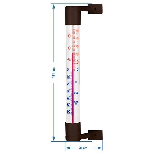 Bruine buitenthermometer (-50°C tot +50°C) 18cm - 3