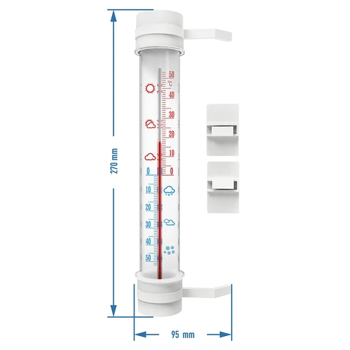 Buitenthermometer (-50°C tot +50°C) 23cm mix, Poolse productie - 2
