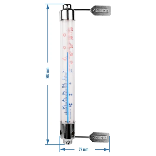 Buitenthermometer met metalen behuizing (-50°C tot +50°C) 20cm - 2