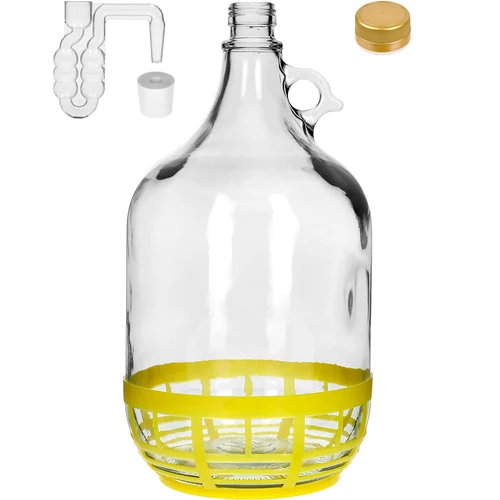 Dame 5L met kurk, horizontale buis en dop