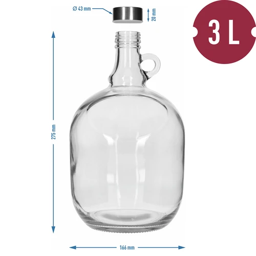 Dame Jeug 3 L, met metalen schroefdop fi 43 mm en handvat - 5