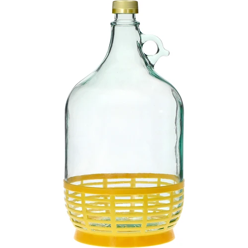 Dame Karaf 5 L met dop en plastic mand
