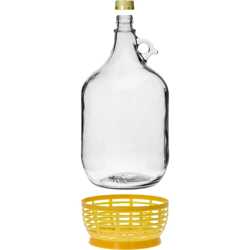 Dame Karaf 5 L met dop en plastic mand - 2