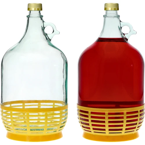 Dame Karaf 5 L met dop en plastic mand - 3