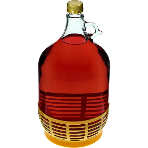 Dame Karaf 5 L met dop en plastic mand - 4