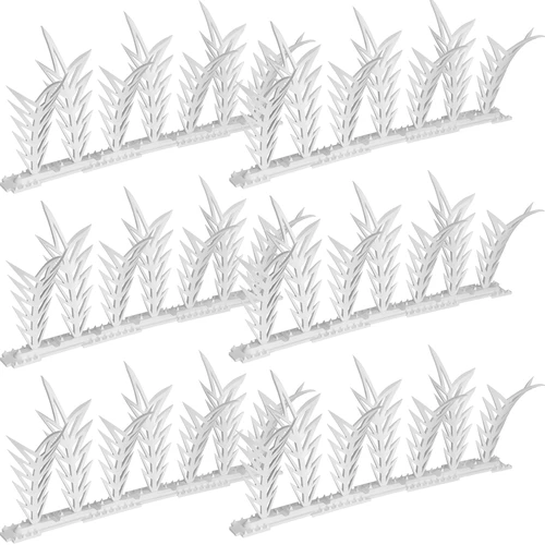 Decoratieve vogelafschrikkende strips met spikes, wit - van kunststof, 6 stuks - 2