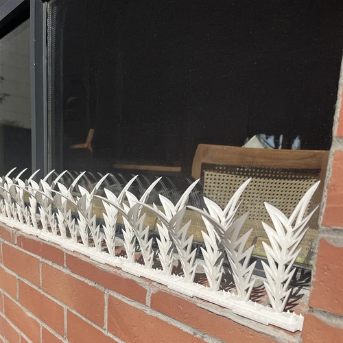 Decoratieve vogelafschrikkende strips met spikes, wit - van kunststof, 6 stuks - 11