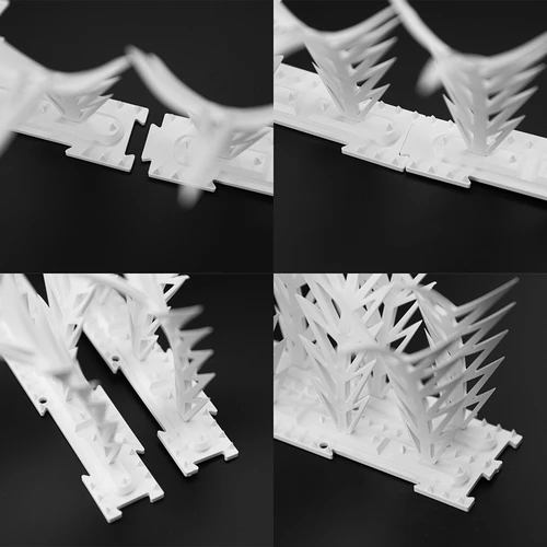 Decoratieve vogelafschrikkende strips met spikes, wit - van kunststof, 6 stuks - 5
