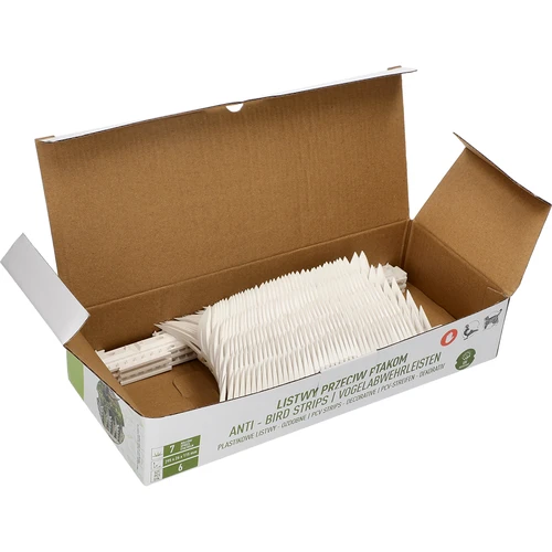 Decoratieve vogelafschrikkende strips met spikes, wit - van kunststof, 6 stuks - 8
