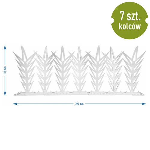 Decoratieve vogelafschrikkende strips met spikes, wit - van kunststof, 6 stuks - 9