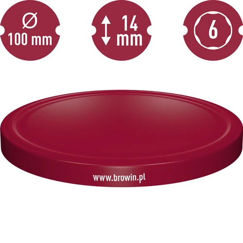Deksel fi 100 bordeaux - 10 stuks - 3