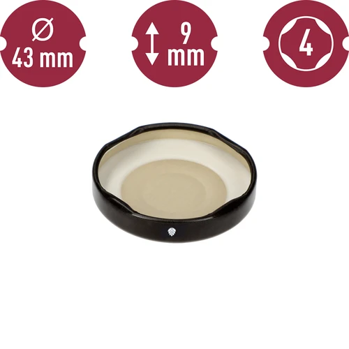 Deksel fi 43/4 zwart - 10st - 6