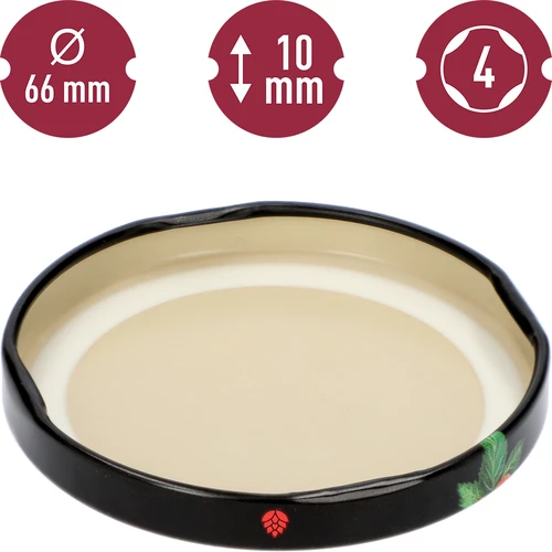 Deksel fi 66/4 fruit op zwarte achtergrond - 10 stuks - 4
