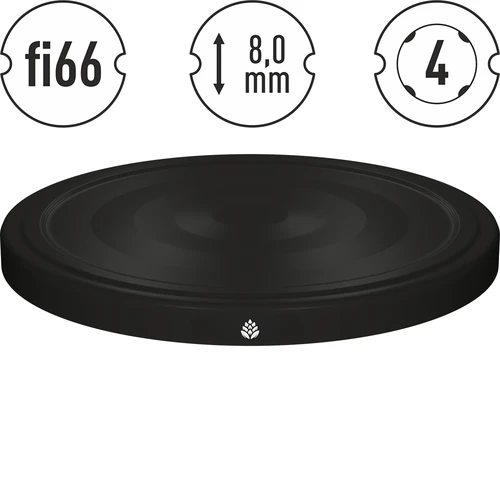Deksel fi 66/4 zwart - 10 stuks - 4