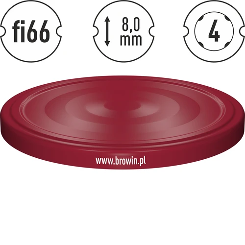 Deksel fi 66 bordeaux - 10 stuks - 4