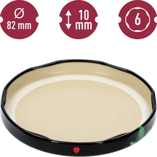 Deksel fi 82/6 fruit op zwarte achtergrond - 10 stuks - 4