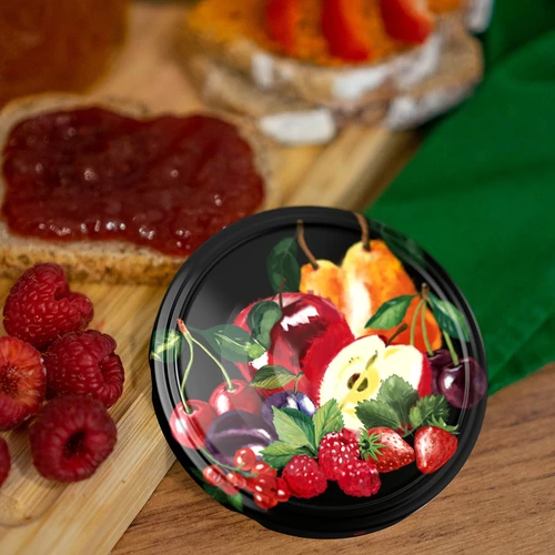 Deksel fi 82/6 fruit op zwarte achtergrond - 10 stuks - 6
