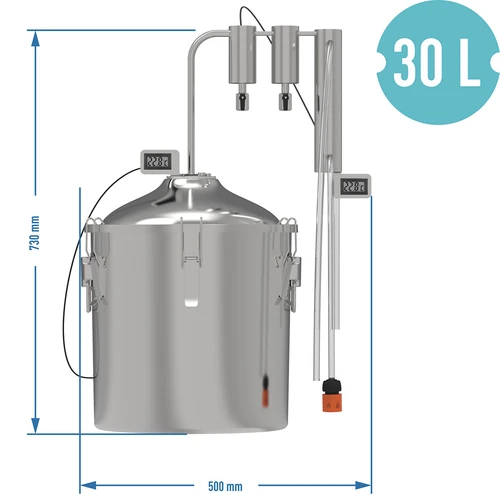 Distilleerapparaat hawkSTILL 1.0 CONVEX 30L- 2 afscheiders - 9